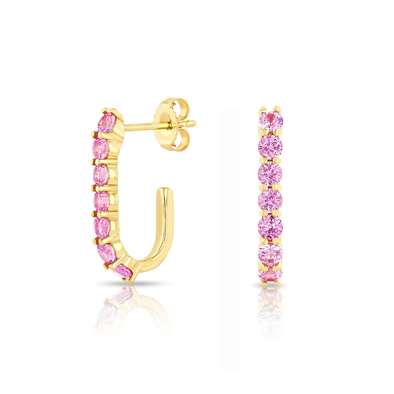 Personalized Jewelry At Special Discount Rates Pink Sapphire Sparkler Pin Earrings
