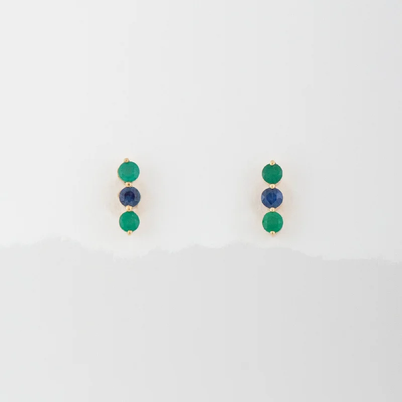 Must-Have Jewelry Pieces At Reduced Prices Pippa Blue Sapphire and Green Agate Earrings