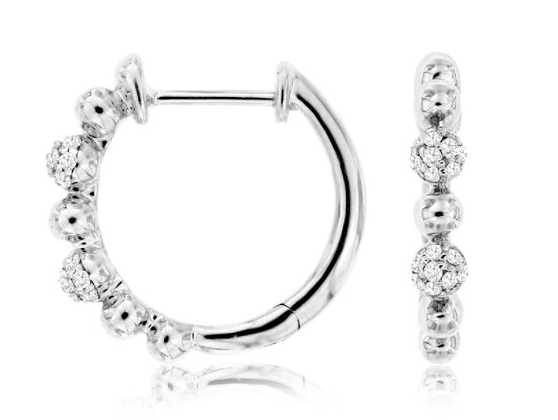 Jewelry Deals That Outshine The Rest Polished Gold and Diamond Pave Hoop Earrings