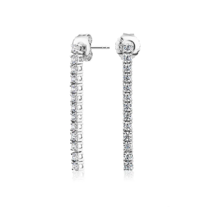 Stunning Jewelry Pieces At The Lowest Prices Ever Round Brilliant drop earrings with 0.78 carats* diamond simulants in sterling silver Stunning Jewelry Pieces At The Lowest Prices Ever Round Brilliant drop earrings with 0.78 carats* diamond simulants in sterling silver