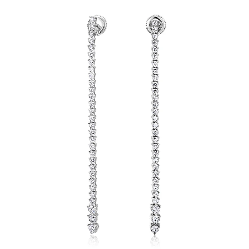 Fashion-Forward Jewelry At Exclusive Discounts Round Brilliant drop earrings with 2.28 carats* of diamond simulants in sterling silver Fashion-Forward Jewelry At Exclusive Discounts Round Brilliant drop earrings with 2.28 carats* of diamond simulants in sterling silver