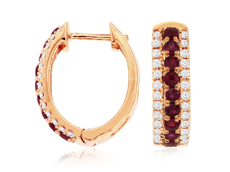 Elegant Jewelry Styles At Budget-Friendly Prices Round Ruby and Diamond Hoop Earrings Elegant Jewelry Styles At Budget-Friendly Prices Round Ruby and Diamond Hoop Earrings