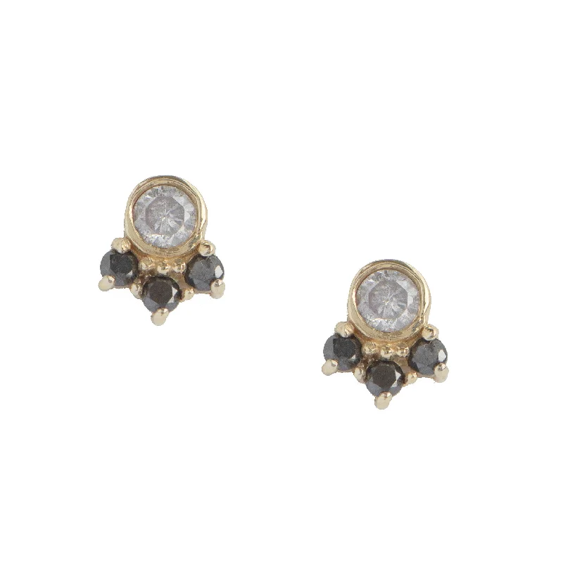 Trendy Minimalist Jewelry For Everyday Wear Round Diamond Cluster Stud Earring