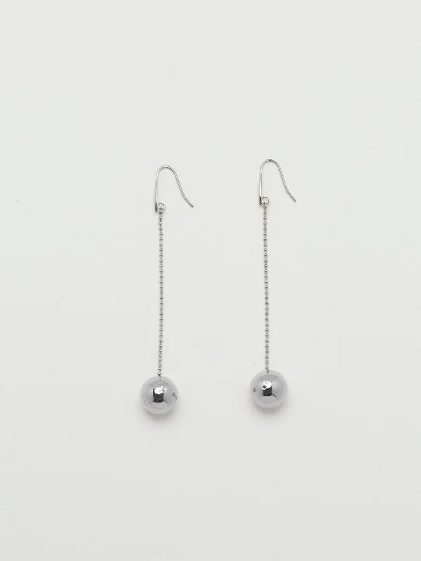 Exclusive Jewelry Offers – Shine For Less Silver Drop Sphere Earrings