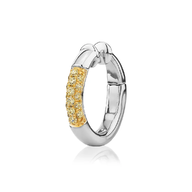 Romantic Heart-Shaped Jewelry For Special Gifts Single earring cuff with diamond simulants in 10 carat white gold and sterling silver Romantic Heart-Shaped Jewelry For Special Gifts Single earring cuff with diamond simulants in 10 carat white gold and sterling silver