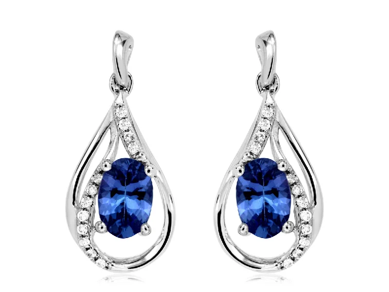 Breathtaking Jewelry At Limited-Time Savings Tanzanite and Diamond Accented Open Teardrop Design Earrings Breathtaking Jewelry At Limited-Time Savings Tanzanite and Diamond Accented Open Teardrop Design Earrings