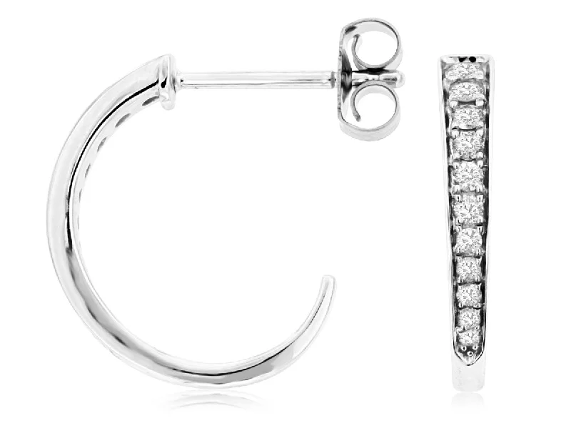 Huge Savings On Timeless Jewelry Collections Tapered Design Diamond Half Hoop Earrings