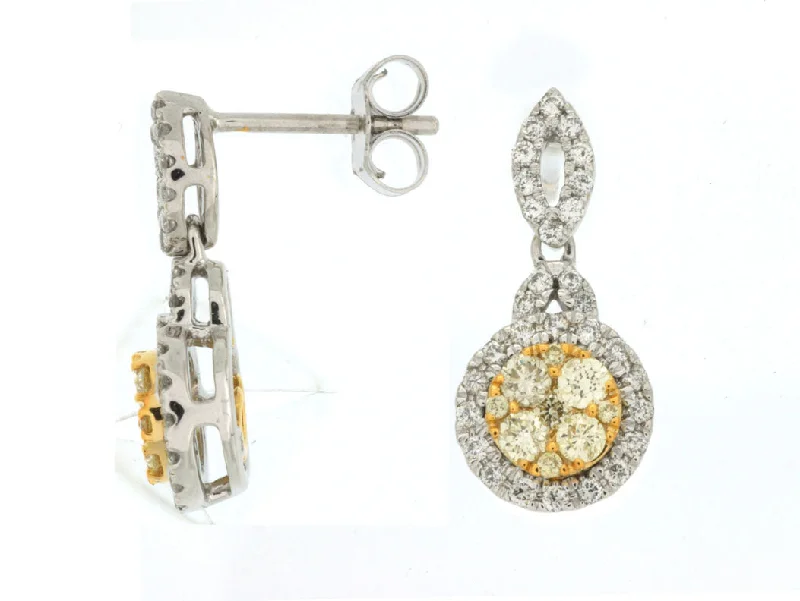Huge Savings On Timeless Jewelry Collections Yellow and White Diamond Drop Earrings Huge Savings On Timeless Jewelry Collections Yellow and White Diamond Drop Earrings