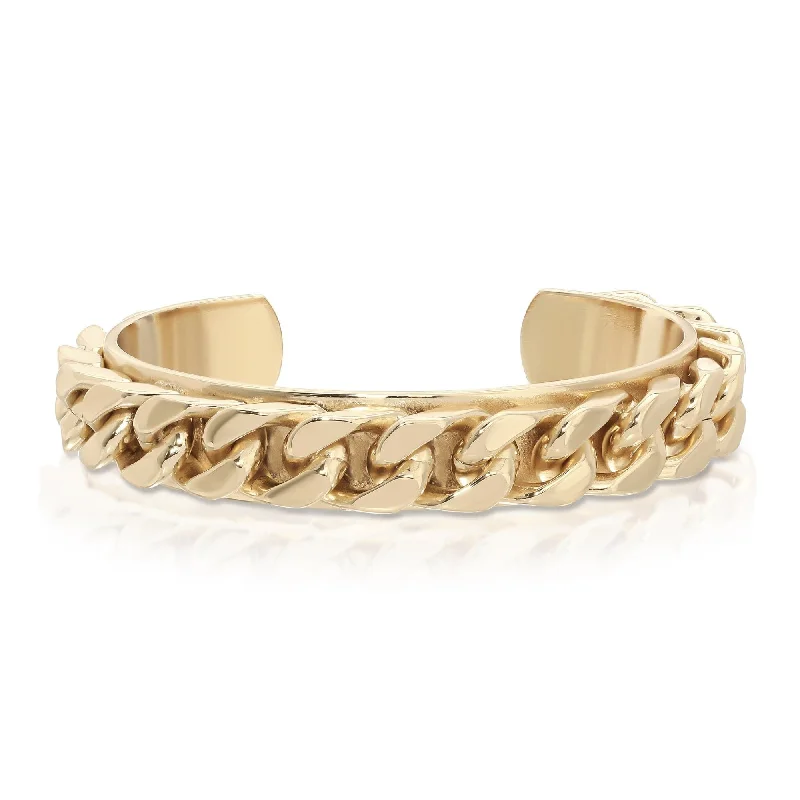 Affordable Gold-Plated Jewelry For Modern Fashion 1/2 Inch Curb Chain Cuff