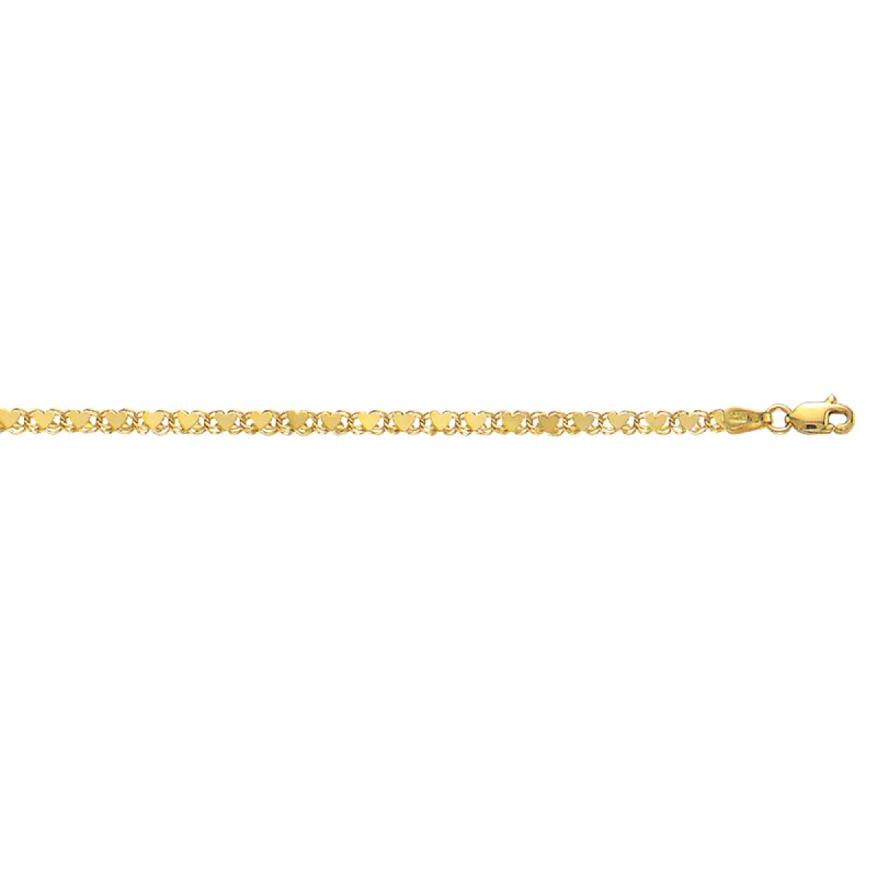 Elegant Rose Gold Jewelry For A Stylish Touch 10K Gold 3.0mm Heart Chain