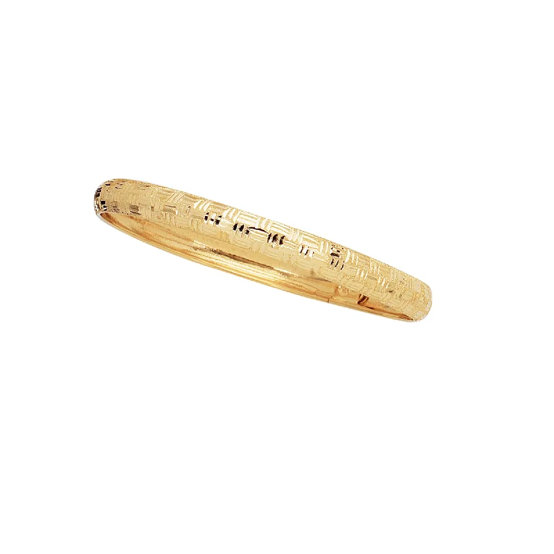 Exclusive Jewelry Discounts – Shop Now For Savings 10K Gold 6mm Diamond Cut Bangle