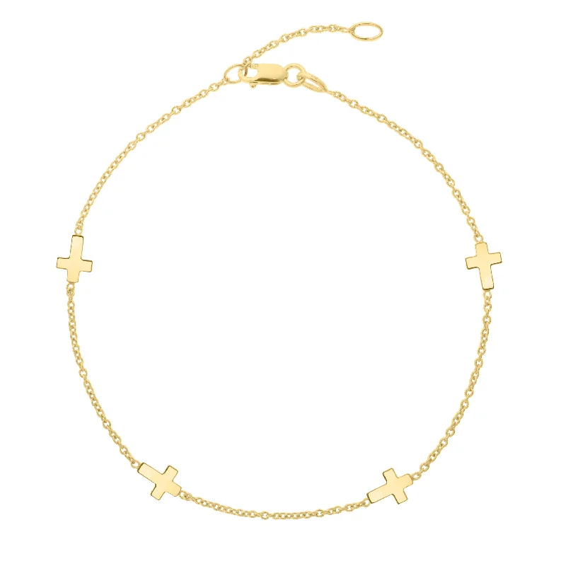 Shop Handcrafted Jewelry At Special Promotional Rates 10K Sideways Cross Anklet