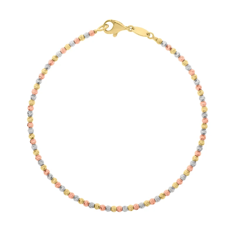 Timeless Elegance Now At Special Discounts 10K Tricolor Bead Bracelet