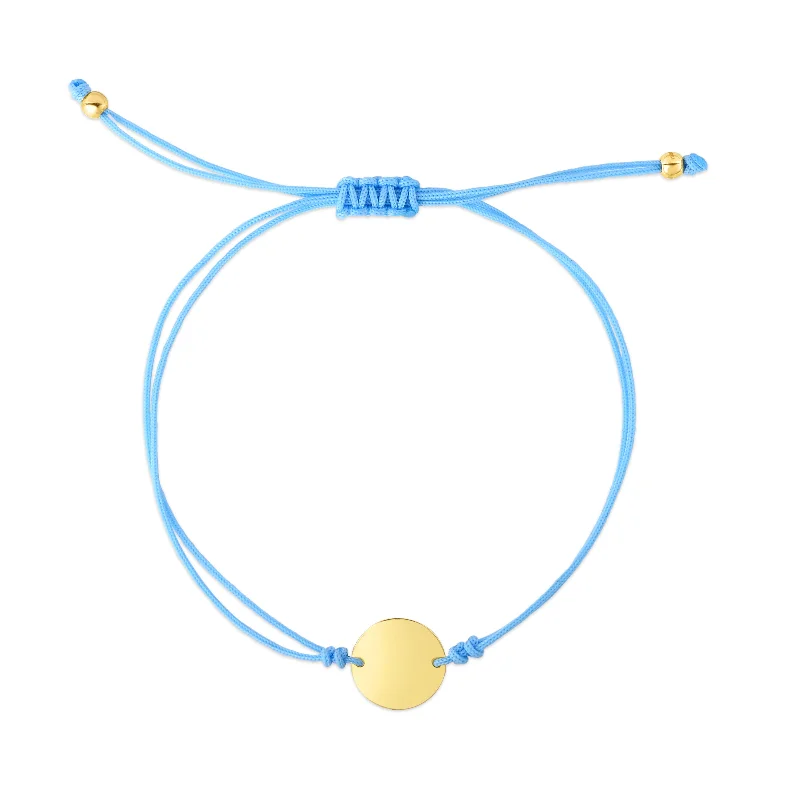 Jewelry Deals That Outshine The Rest 14K Blue Cord Circle Adjustable Bracelet