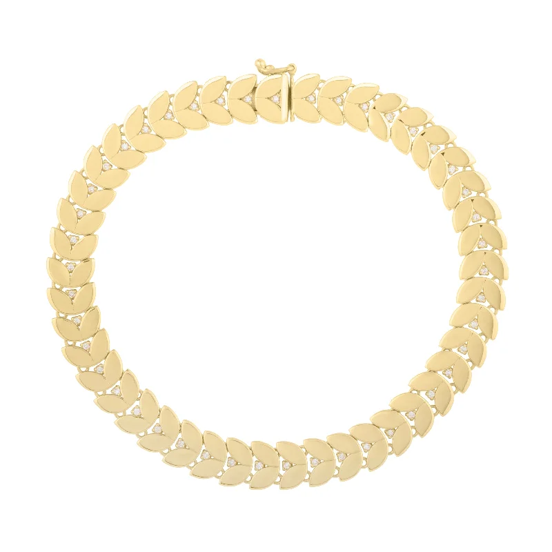 Flash Sale On Exquisite Jewelry – Don't Miss Out 14K Diamond Laurel Leaf Bracelet