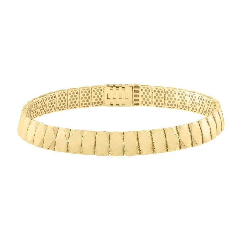 Trendy Minimalist Jewelry For Everyday Wear 14K Diamond-Shaped Tile Length Bracelet Trendy Minimalist Jewelry For Everyday Wear 14K Diamond-Shaped Tile Length Bracelet
