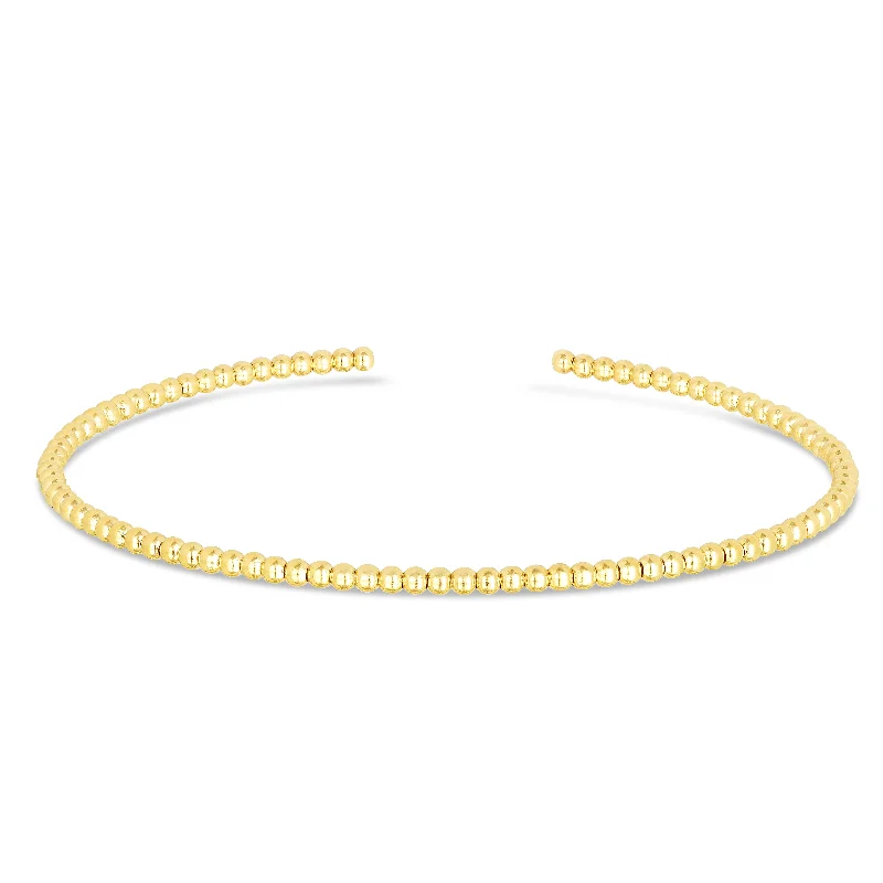 Upgrade Your Jewelry Collection For Less 14K Gold 2mm Bead Cuff