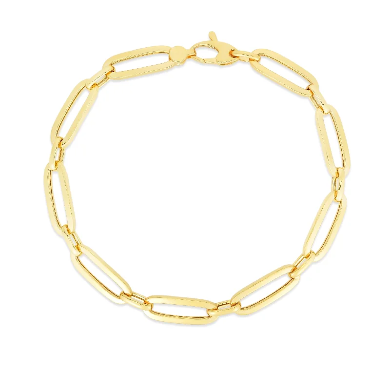 Bestselling Jewelry At Special Promotional Rates 14K Gold 5.6mm Bombay Paperclip Bracelet Bestselling Jewelry At Special Promotional Rates 14K Gold 5.6mm Bombay Paperclip Bracelet