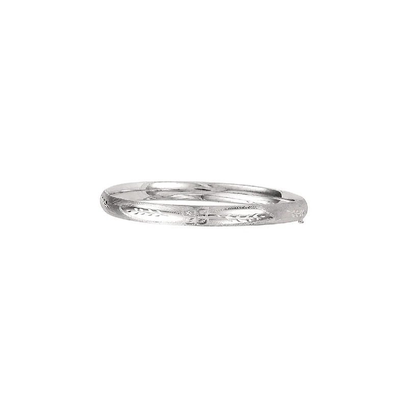 Special Deals On Handcrafted And Designer Jewelry 14K Gold 6mm Floral Leaf Design Bangle Special Deals On Handcrafted And Designer Jewelry 14K Gold 6mm Floral Leaf Design Bangle