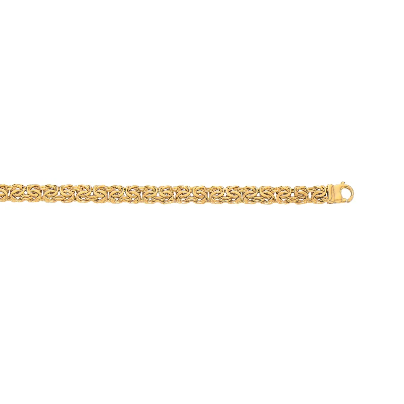 Grab Your Dream Jewelry At The Lowest Prices 14K Gold 7.2mm Byzantine Bracelet
