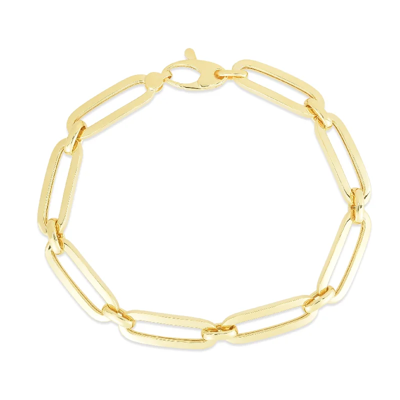 Elegant Jewelry, Exclusive Prices – Shop Now 14K Gold 7mm Bombay Paperclip Bracelet Elegant Jewelry, Exclusive Prices – Shop Now 14K Gold 7mm Bombay Paperclip Bracelet