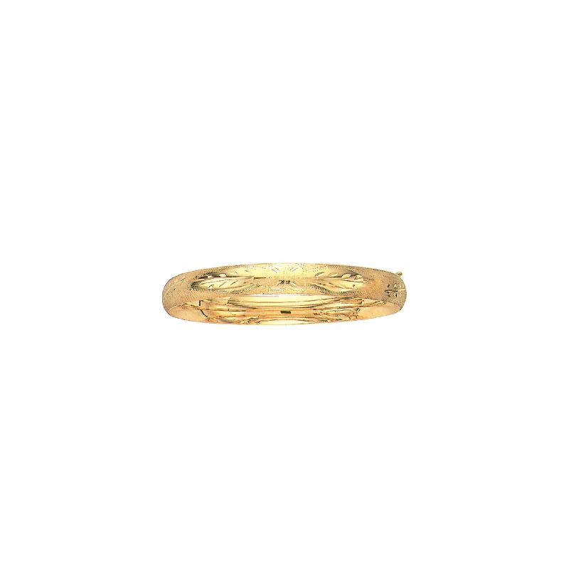 Don't Miss Out On Bestselling Jewelry At Special Prices 14K Gold 8mm Floral Design Bangle