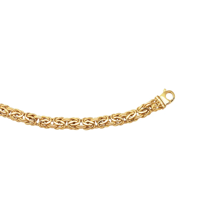 Luxury Jewelry Now At Special Promotional Rates 14K Gold 9mm Byzantine Bracelet
