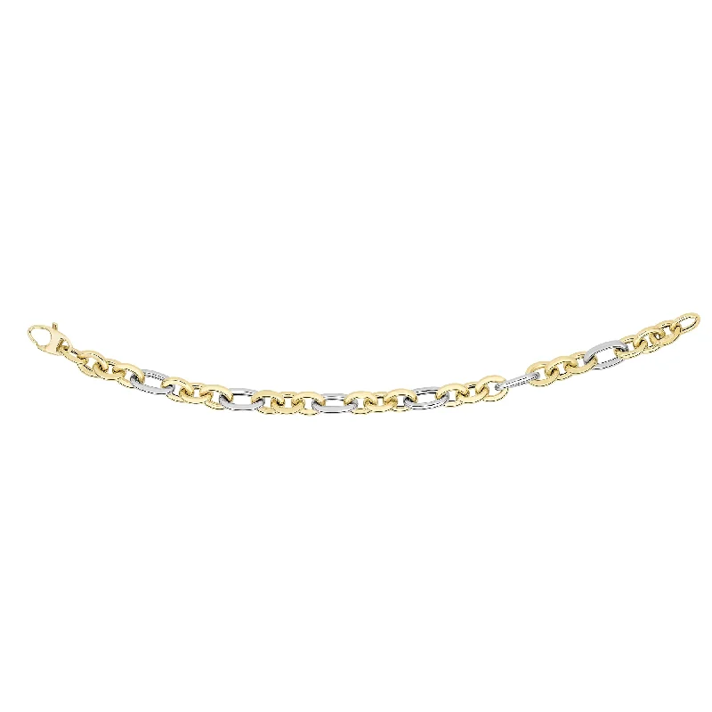 Shop Dazzling Jewelry At The Best Prices 14K Gold Alternating Three Plus One Heritage Link Bracelet Shop Dazzling Jewelry At The Best Prices 14K Gold Alternating Three Plus One Heritage Link Bracelet