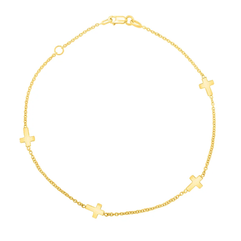 Limited-Stock Jewelry Clearance – Grab Your Favorites Now 14K Gold Cross Anklet