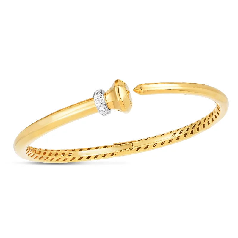 Adjustable Charm Bracelets For A Perfect Fit 14K Gold Diamond Hardware Bangle