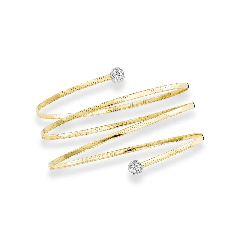 Breathtaking Jewelry At Limited-Time Savings 14K Gold Diamond Omega Coil Wrap Bangle Breathtaking Jewelry At Limited-Time Savings 14K Gold Diamond Omega Coil Wrap Bangle