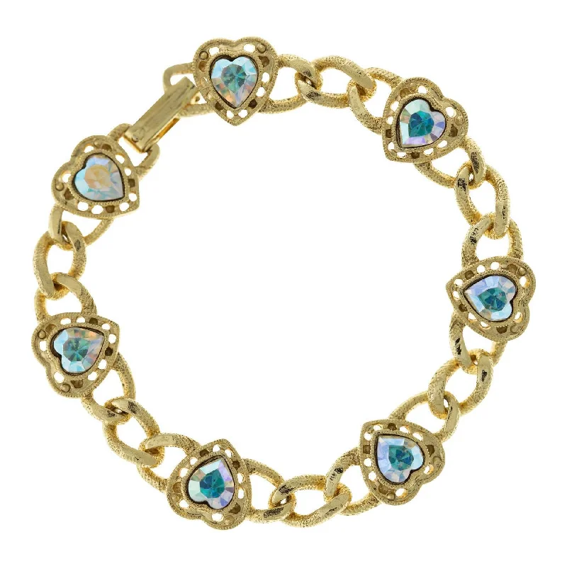 Get The Best Deals On Timeless Jewelry Pieces 1928 Jewelry Austrian Crystal AB Heart Chain Bracelet Get The Best Deals On Timeless Jewelry Pieces 1928 Jewelry Austrian Crystal AB Heart Chain Bracelet