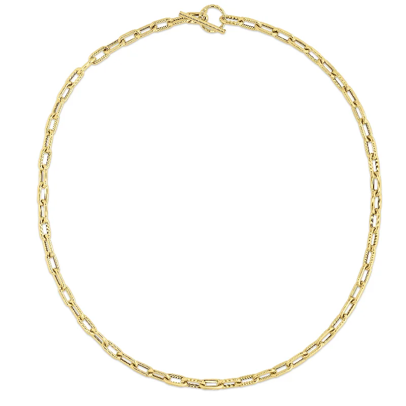 Exclusive Jewelry Offers – Shine For Less 14K Gold Paperclip Toggle Link Bracelet