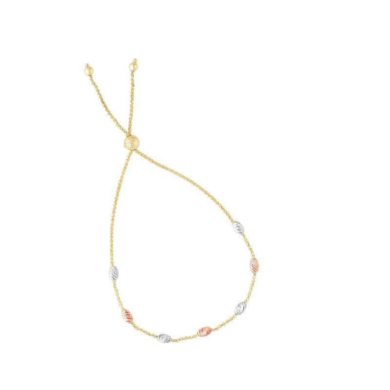 Chic And Stylish Jewelry At Exclusive Prices 14K Gold Stationed Oval Beads Friendship Bracelet Chic And Stylish Jewelry At Exclusive Prices 14K Gold Stationed Oval Beads Friendship Bracelet