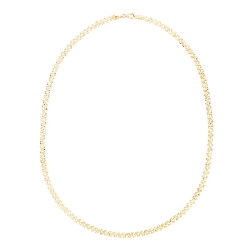 Luxury Jewelry At Unbeatable Discounts 14K Gold Textured Fancy Chain