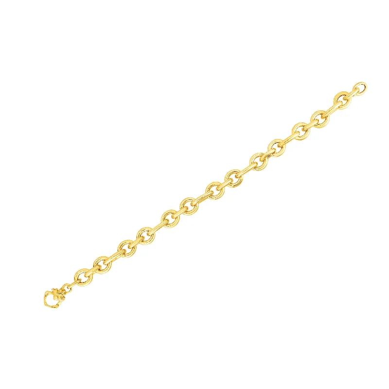 Personalized Jewelry Sale – Unique Gifts At Low Prices 14K Gold Three Round & One Oval Heritage Link Bracelet Personalized Jewelry Sale – Unique Gifts At Low Prices 14K Gold Three Round & One Oval Heritage Link Bracelet