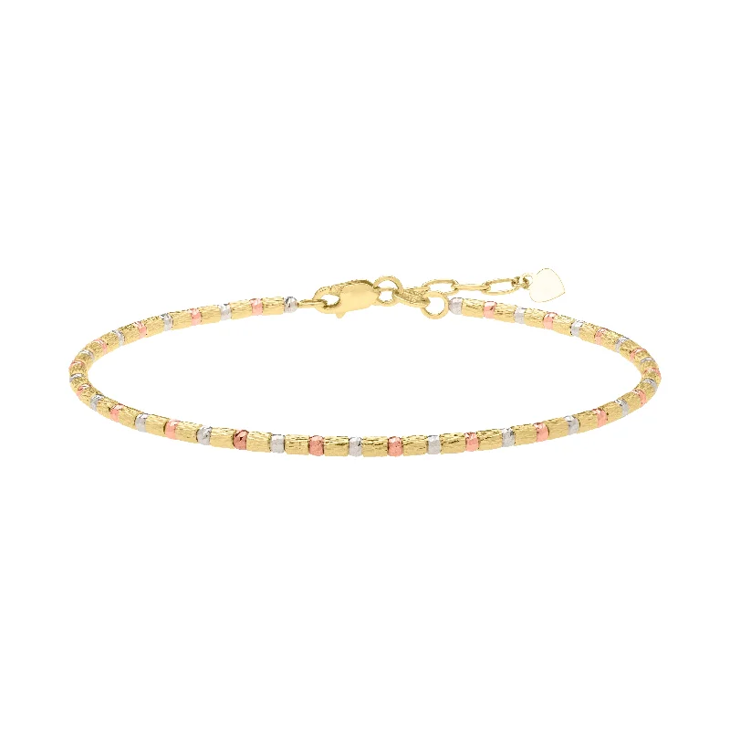 Unmissable Deals On Handmade Jewelry Collections 14K Gold Tri-Color Diamond Cut Bead Bracelet Unmissable Deals On Handmade Jewelry Collections 14K Gold Tri-Color Diamond Cut Bead Bracelet