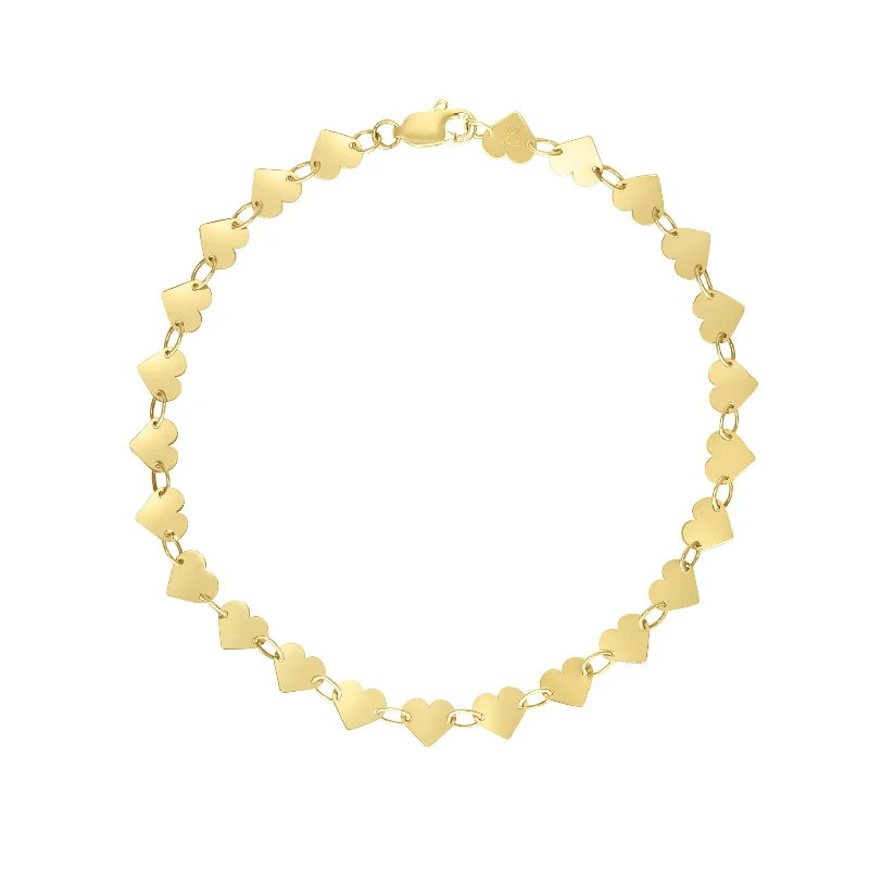 Shop Handcrafted Jewelry At Special Promotional Rates 14K Heart Mirrored Chain Bracelet Shop Handcrafted Jewelry At Special Promotional Rates 14K Heart Mirrored Chain Bracelet
