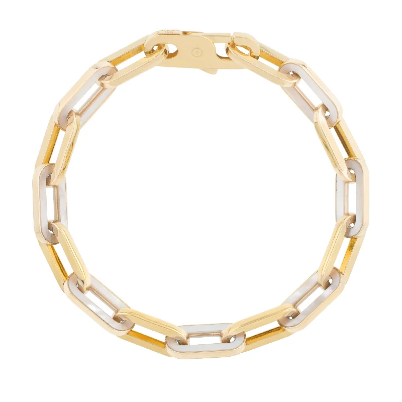 Timeless Jewelry Styles At Wallet-Friendly Prices 14K MOP Paperclip Gem Link Bracelet Timeless Jewelry Styles At Wallet-Friendly Prices 14K MOP Paperclip Gem Link Bracelet