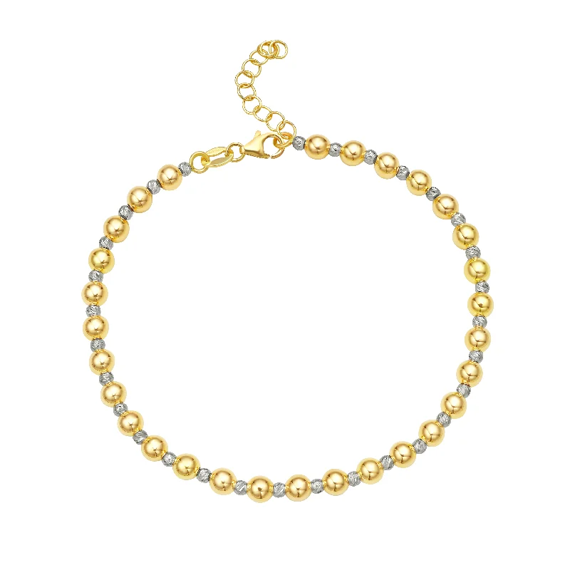 Huge Savings On Timeless Jewelry Collections 14K Polished & Diamond Cut Bead Bracelet Huge Savings On Timeless Jewelry Collections 14K Polished & Diamond Cut Bead Bracelet
