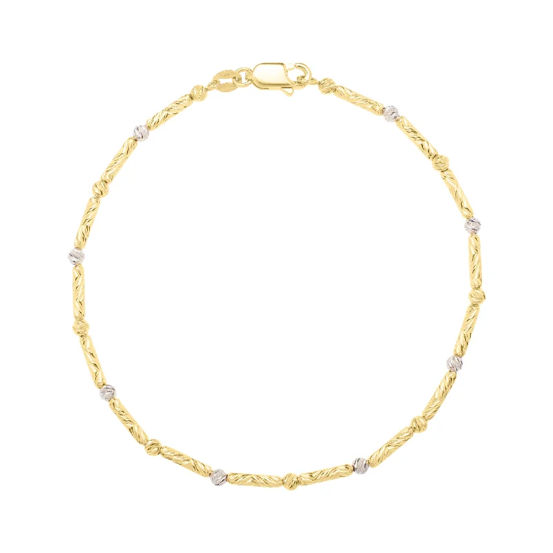 Don't Miss Out On Bestselling Jewelry At Special Prices 14K Two-Tone Bar & Bead Chain Don't Miss Out On Bestselling Jewelry At Special Prices 14K Two-Tone Bar & Bead Chain