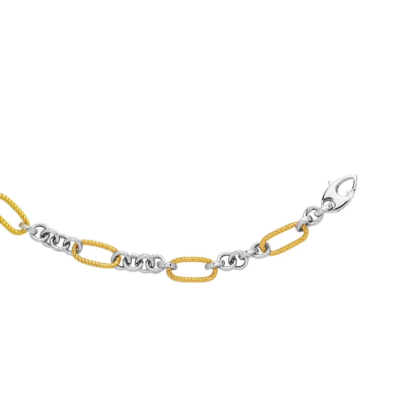 Unmissable Discounts On Timeless Jewelry Pieces 14K Two-tone Gold Alternating Twisted Elongated Oval Rope Link Chain Unmissable Discounts On Timeless Jewelry Pieces 14K Two-tone Gold Alternating Twisted Elongated Oval Rope Link Chain