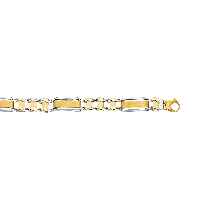 Elegant Designs, Unbeatable Discounts – Shop Jewelry Now 14K Two-tone Gold Railroad Link Bracelet
