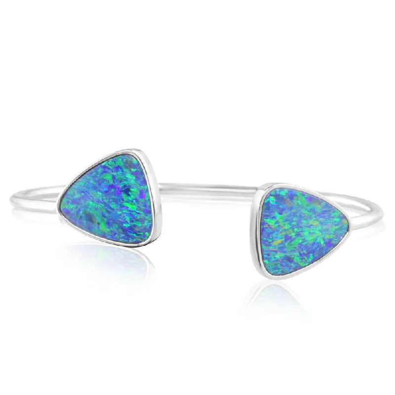 Jewelry Clearance Sale – Final Reductions 14K White Gold Australian Opal Doublet Bracelet Jewelry Clearance Sale – Final Reductions 14K White Gold Australian Opal Doublet Bracelet