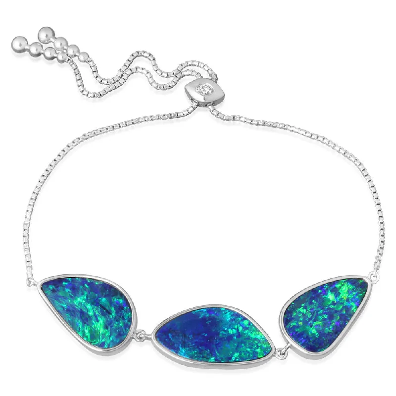 Flash Jewelry Sale – Get Stunning Pieces At Low Prices 14K White Gold Australian Opal Doublet/Diamond Bracelet Flash Jewelry Sale – Get Stunning Pieces At Low Prices 14K White Gold Australian Opal Doublet/Diamond Bracelet