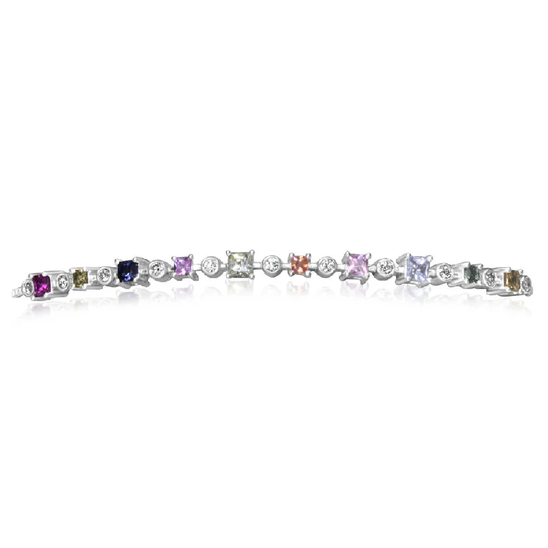 Best Jewelry Deals – Shop Premium Pieces At Great Prices 14K White Gold Rainbow Sapphire/Diamond Bracelet Best Jewelry Deals – Shop Premium Pieces At Great Prices 14K White Gold Rainbow Sapphire/Diamond Bracelet