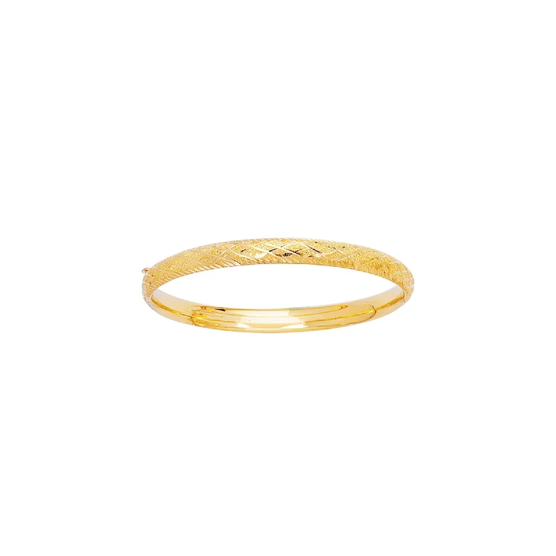 Stunning Jewelry Pieces At The Lowest Prices Ever 14K Yellow Gold Diamond Cut X Pattern Childrens Bangle Stunning Jewelry Pieces At The Lowest Prices Ever 14K Yellow Gold Diamond Cut X Pattern Childrens Bangle