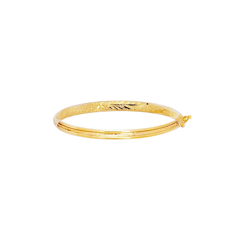 Premium Diamond Jewelry At Once-In-A-Lifetime Discounts 14K Yellow Gold Filagree Pattern with Florentine Finish Childrens Bangle Premium Diamond Jewelry At Once-In-A-Lifetime Discounts 14K Yellow Gold Filagree Pattern with Florentine Finish Childrens Bangle