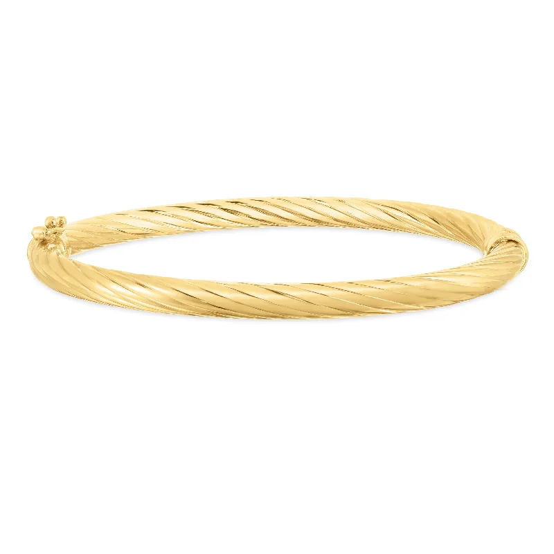 Limited-Stock Jewelry Sale – Once It's Gone, It's Gone 14K Yellow Gold Twist Bangle