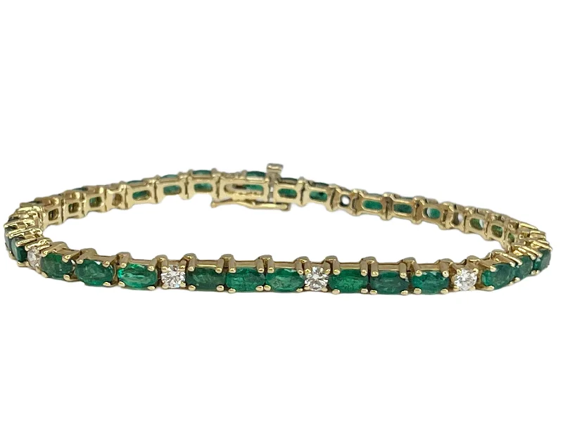 Special Sale On Handcrafted Jewelry – Shop Today 18k Yellow Gold 2.40cttw Emerald & Diamond Tennis Bracelet Special Sale On Handcrafted Jewelry – Shop Today 18k Yellow Gold 2.40cttw Emerald & Diamond Tennis Bracelet